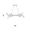 Pendente em Metal Dourado 45W 3000K Linha Fluire - Bella RE006 - Dimensões - Decor Lumen
