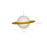 Pendente Saturno Laranja e Branco com medidas 