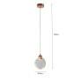 Pendente Cobre Rose Cristal medidas