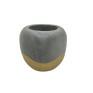 Cachepot Cimento e Dourado