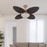 Ventilador de Teto Volare VD28 Tami 9003 – 4 Pás MDF Palmae + Luminária Vidro Opalino Ø 280 mm – 127V / 220V