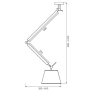 Pendente Drain LED Alumínio e Tecido 1xE27 - PD976PT StudioLuce dimensões