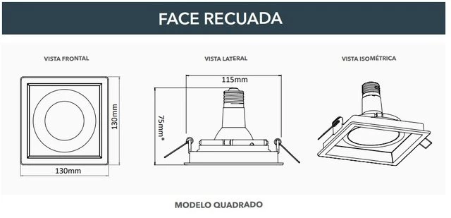 Spot de Embutir Face Recuada Par20 Branco e Preto - Save Energy SE-330.1199
