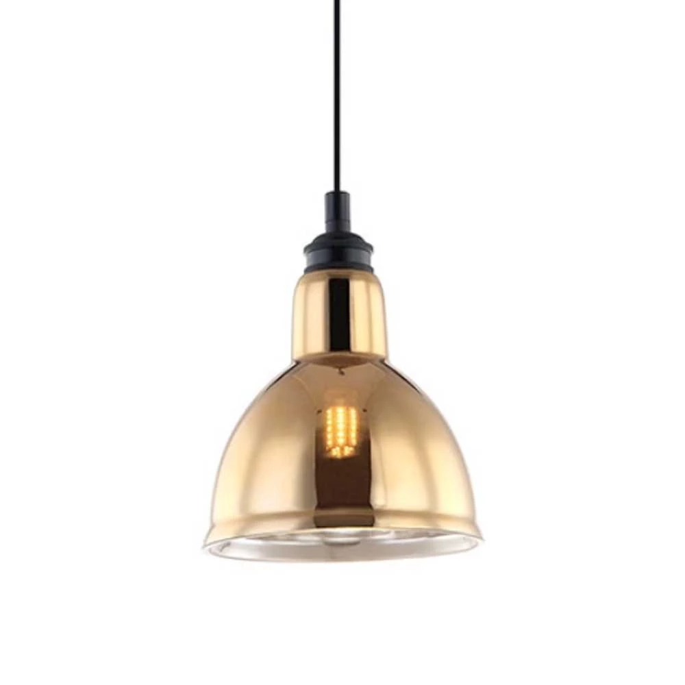 Pendente Zahara Preto Metal /Dourado Vidro 1xG9 - Casual Light PD1194DO 