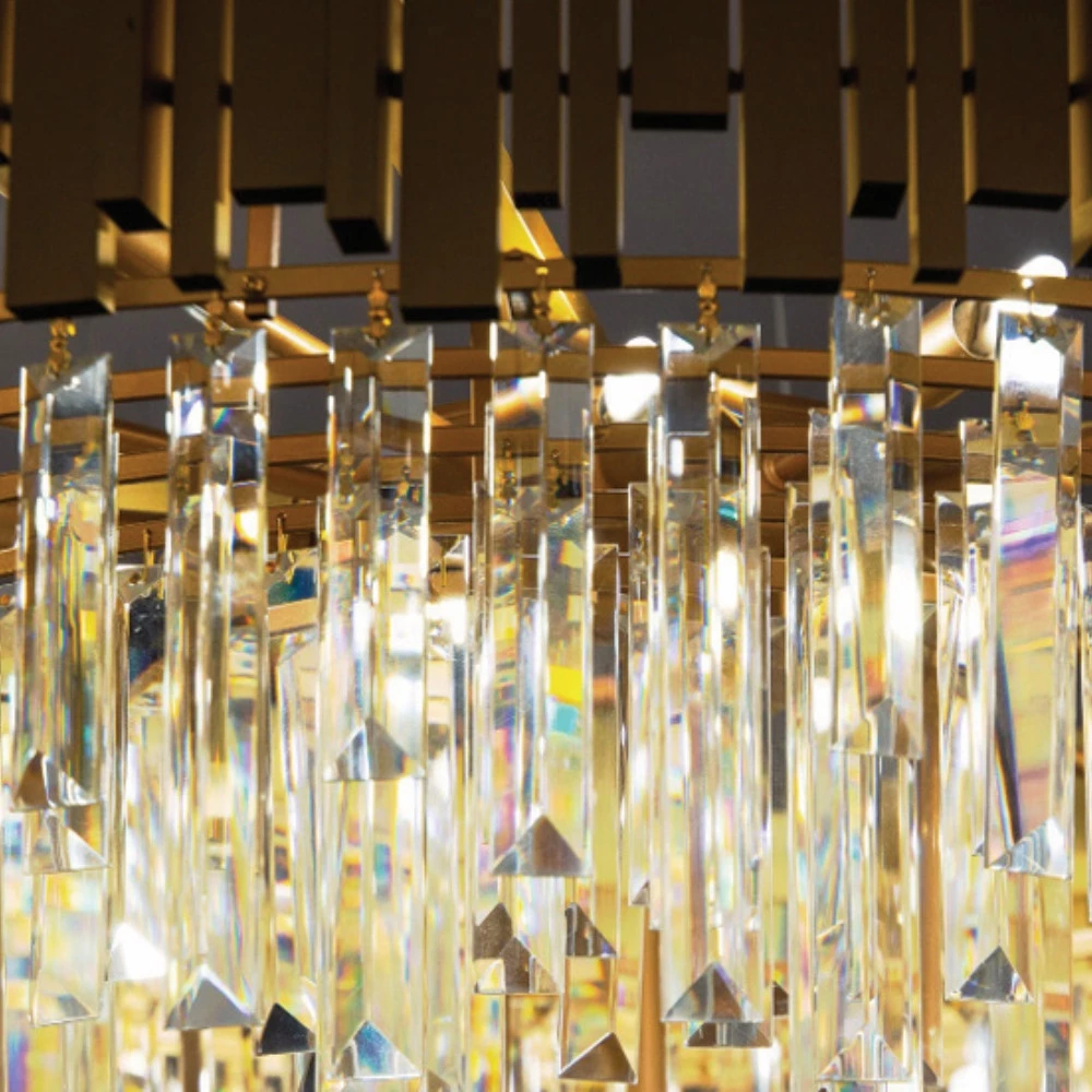 Luminária LED Carlota Metal Dourado e Cristal Halopin - Studioluce 