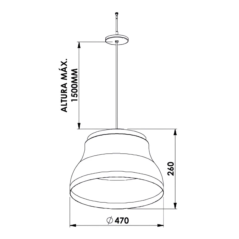 Pendente Aruá G Preto/Preto/Grafite CFL 25W 1xE27 47x26cm - New Line