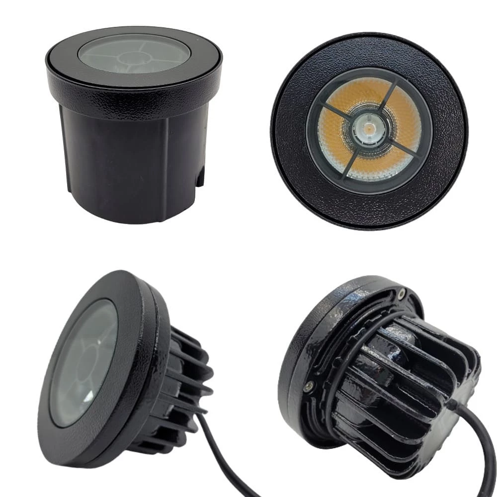 Embutido de Piso e Solo Preto com LED 8W 10º 2700K - Interlight 3649 FE-S-PX