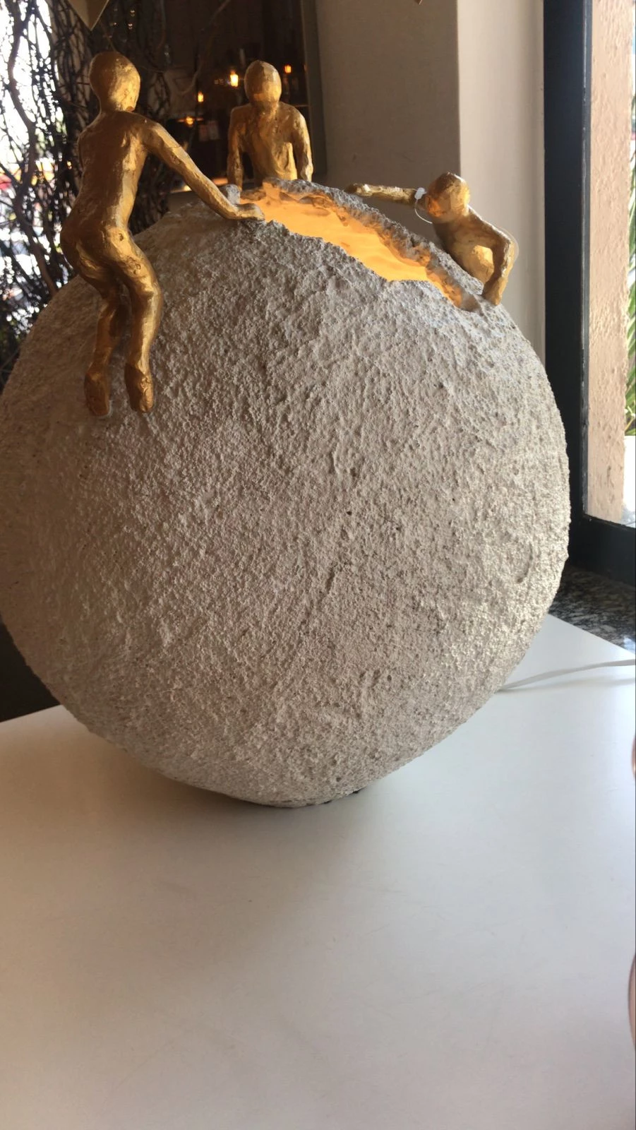 Escultura Gallery Branca Iluminada  48x40x40- Decor Lumen 37004