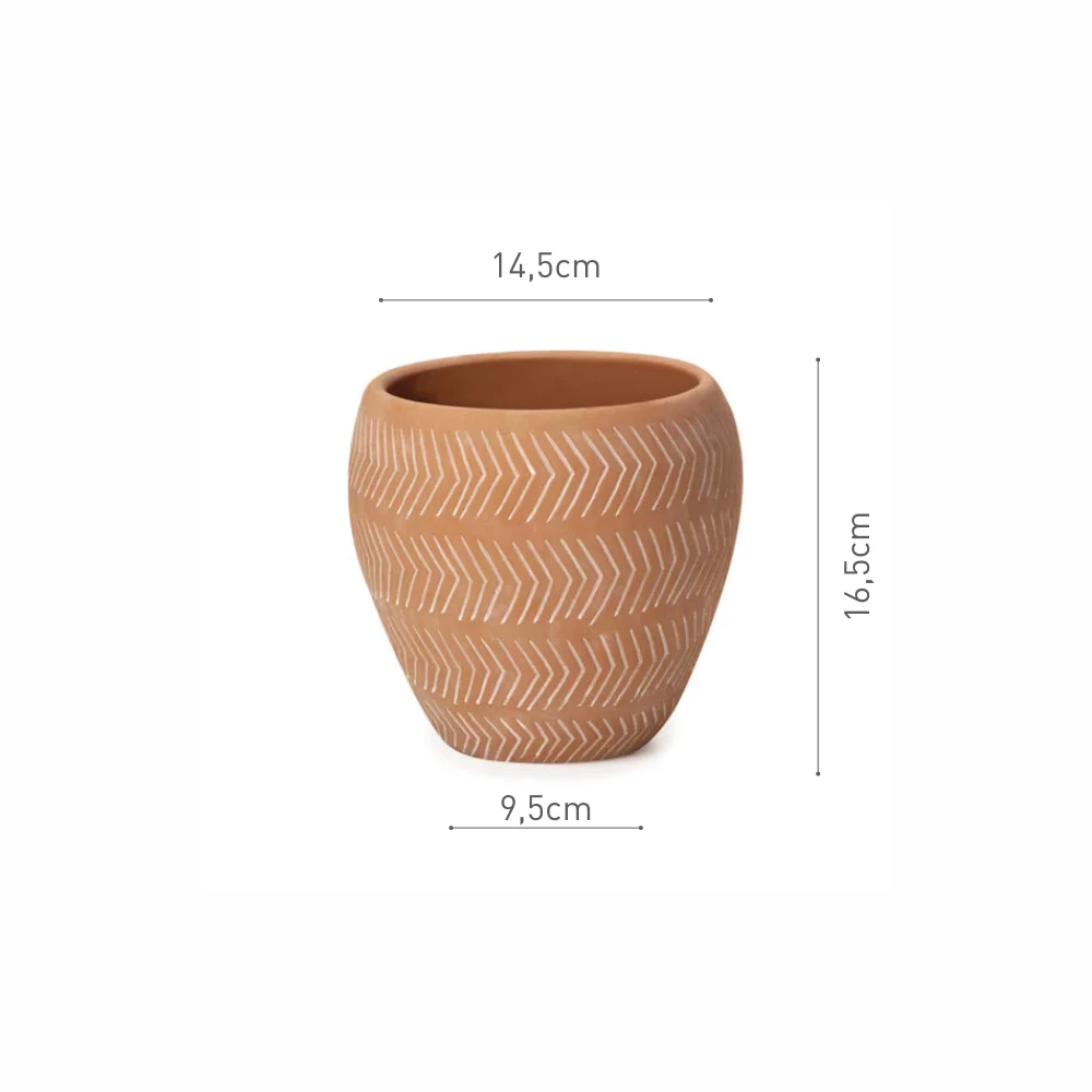 Vaso Cachepot Cimento Terracota Ø14,5x16,5cm - Mart 15426