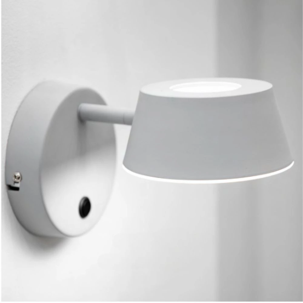 Arandela Metal e Acrílico 3000K Branca Linha Funnel c/ Interruptor Integrado - Bella FUN1AR01OW020