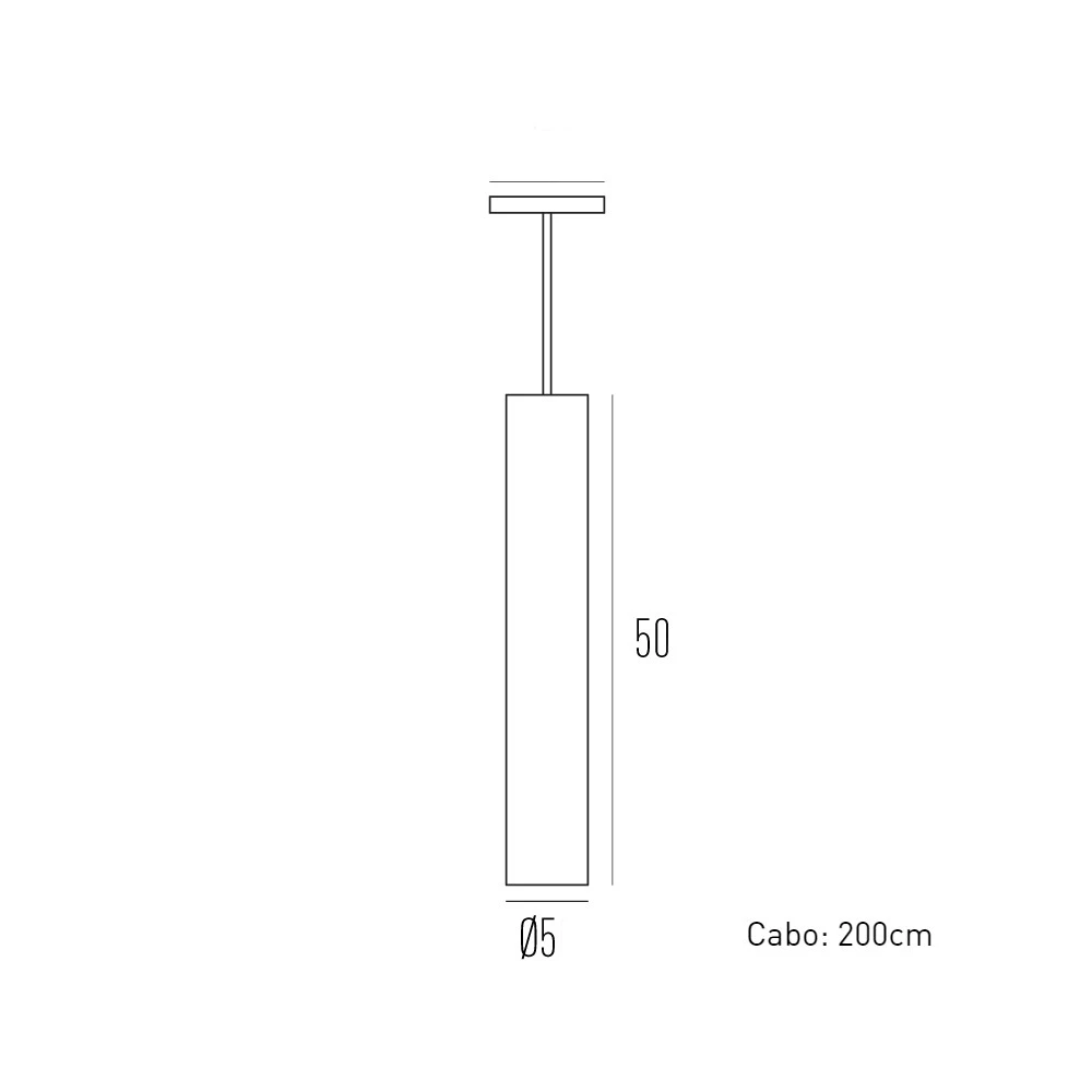 Pendente Tubo 50cm Branco  - 1xGU10 - Laf TUB.50-BT