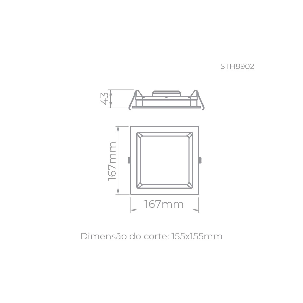 Painel de LED de Embutir 12w 4000K Bivolt Stella DEEP - STH8902PTO/40