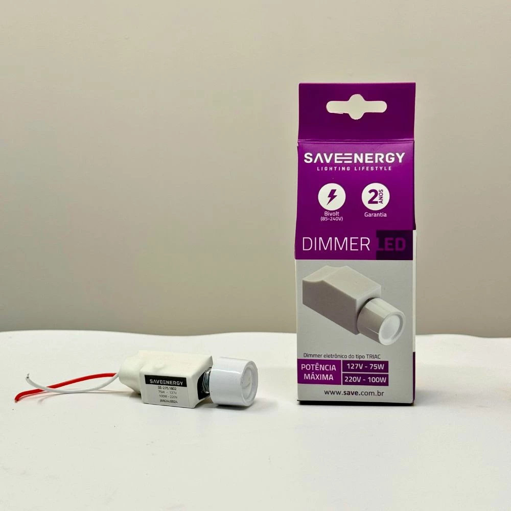 Dimmer Universal Rotativo 127V 75W  220V100W - Save Energy SE-275.1802