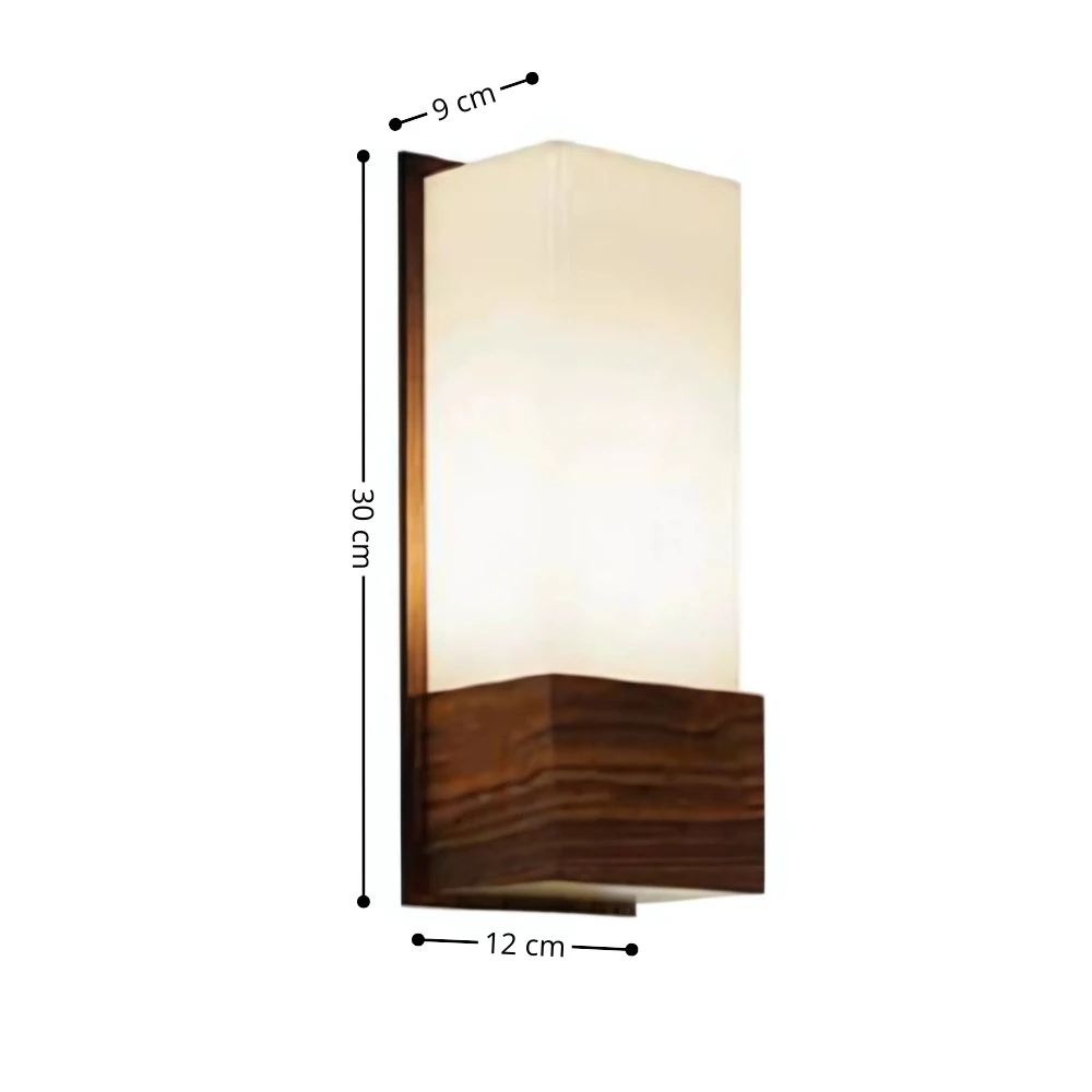 Arandela em Madeira Linha Kaya 1xE27 12x09x30cm - Fox Lustres