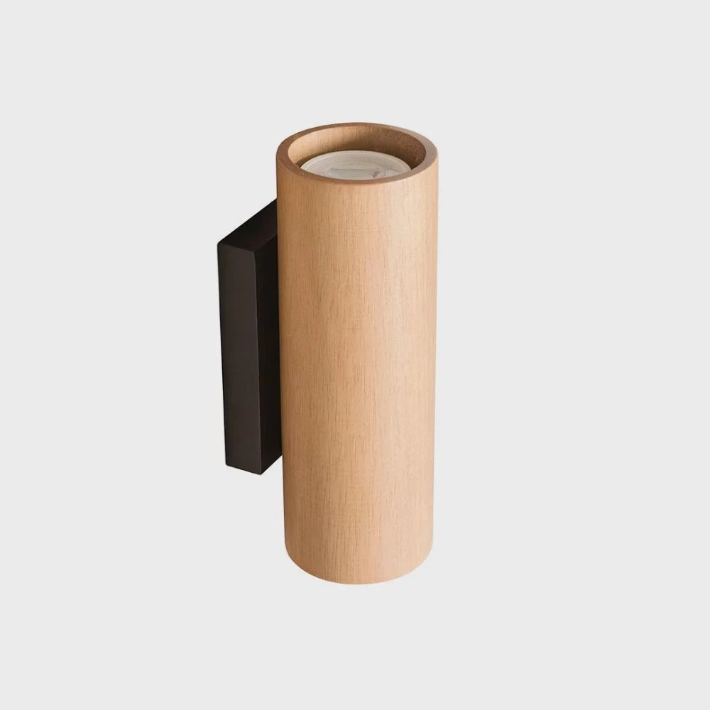 Arandela Point Facho Duplo de Madeira Castanho | Iluminação Técnica e Decorativa | Madelustre