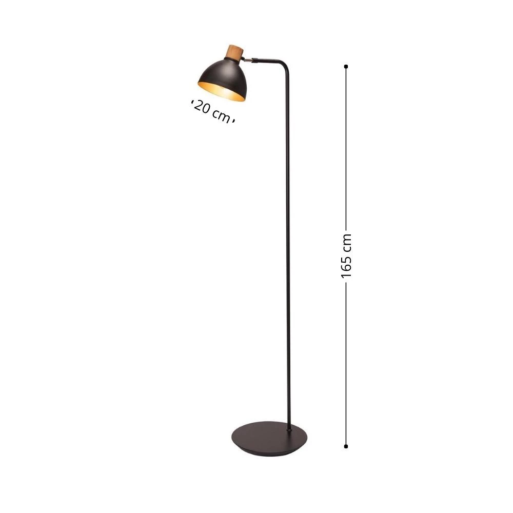 Luminária de Piso Linha Viena Madeira e Metal 1XE-27 - MADELUSTRE 3094
