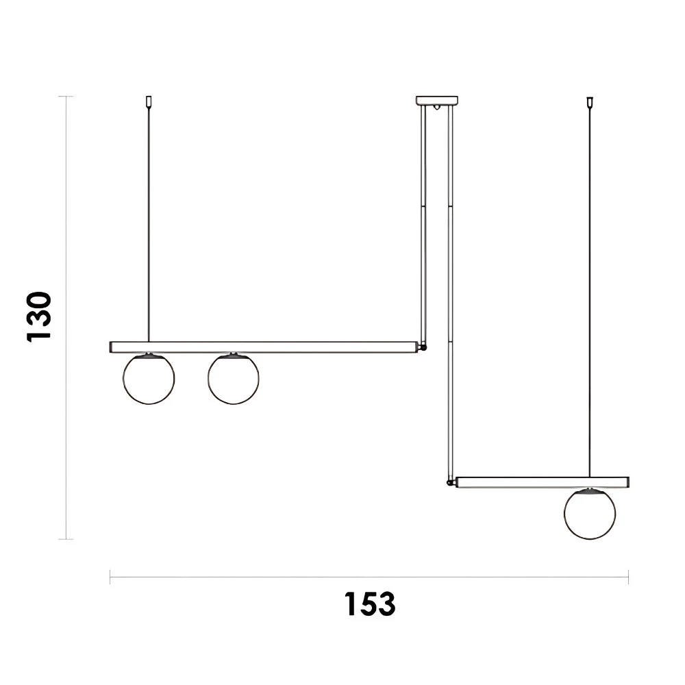 Pendente Dourado e Branco Caê 3xG9 153x130x15cm - Bella Iluminação