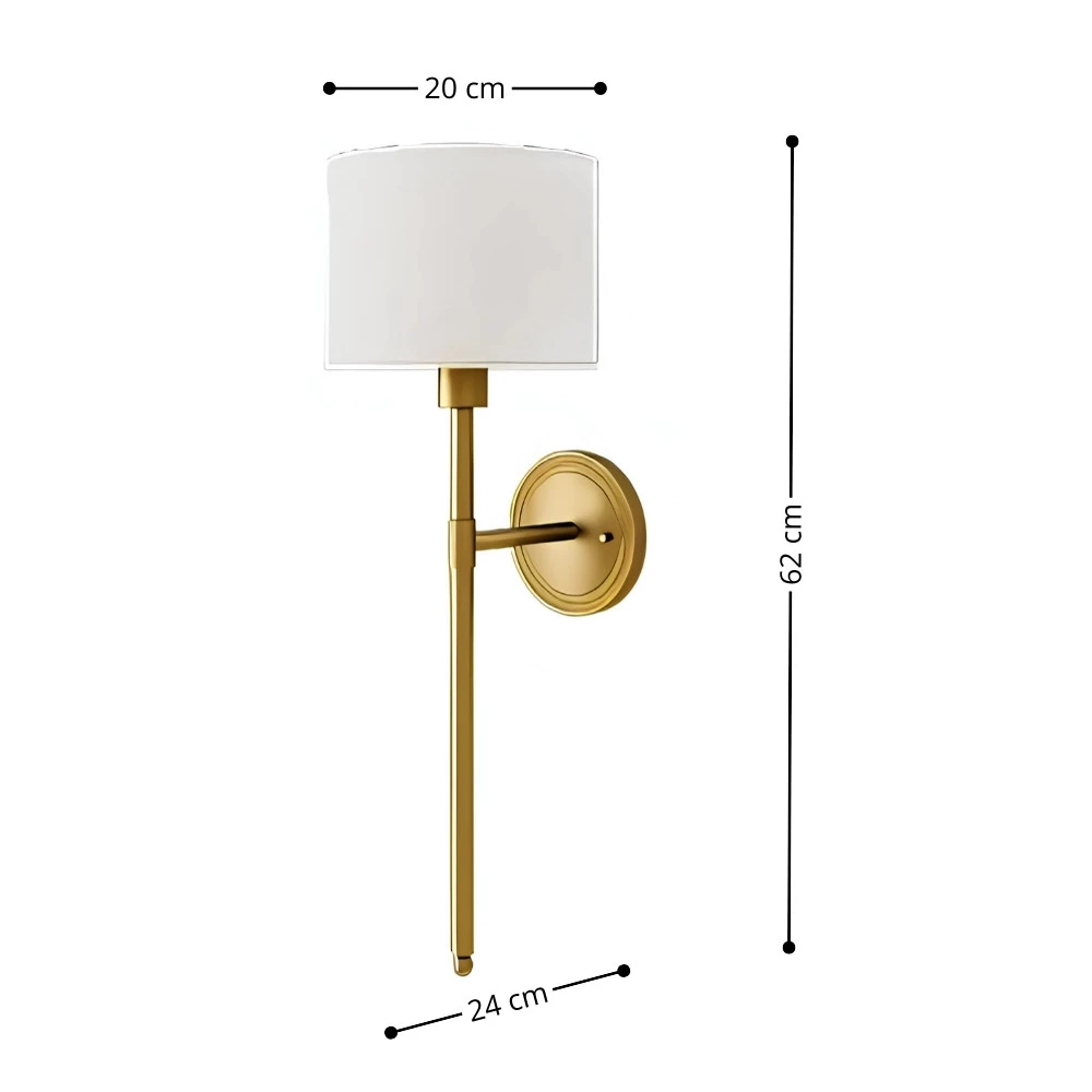 Arandela Gold Linha Filippo 1xE27 20x24x62cm - Foco Metallo