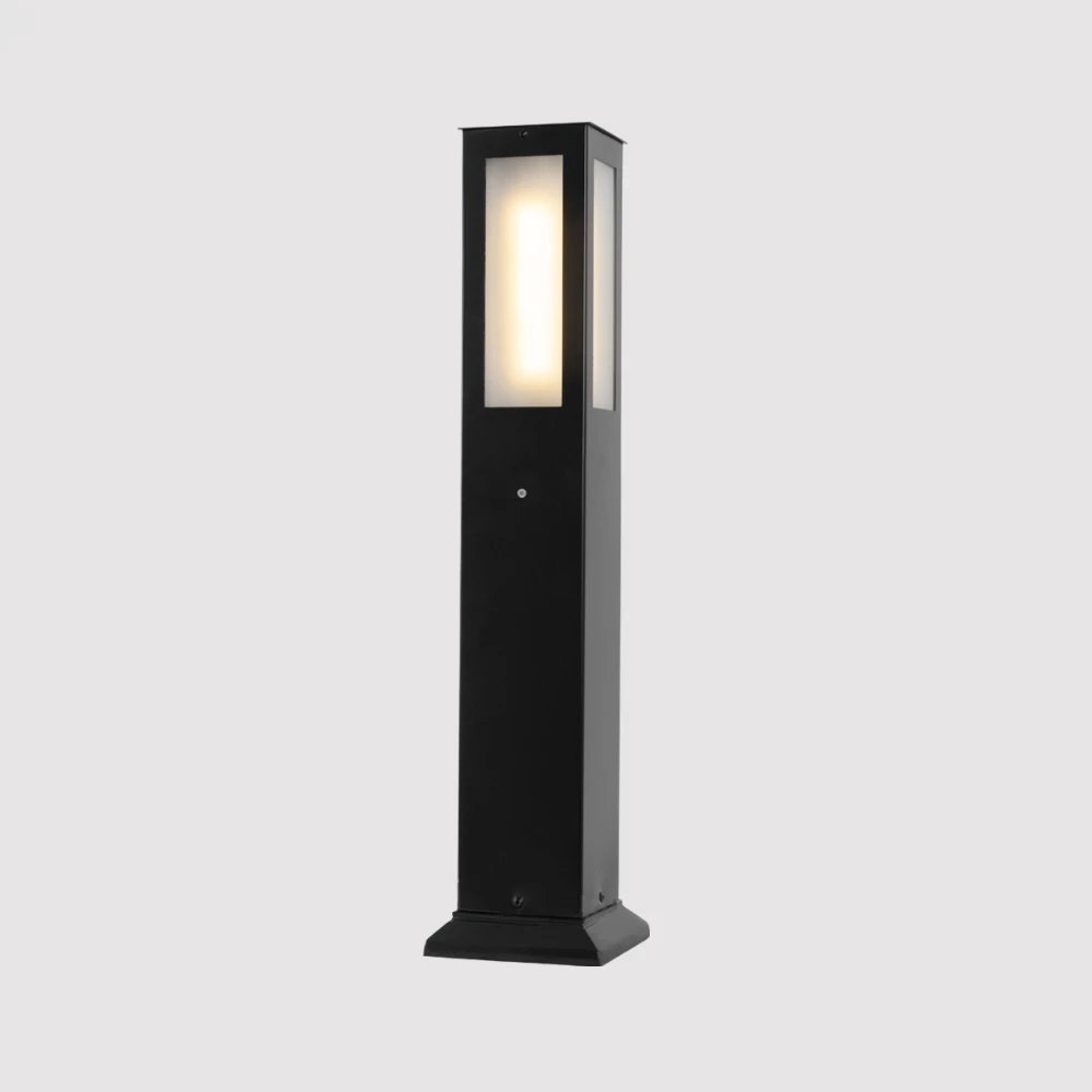 Poste Balizador Alumínio Preto 1XE27 40cm - Elétrica Atibaia