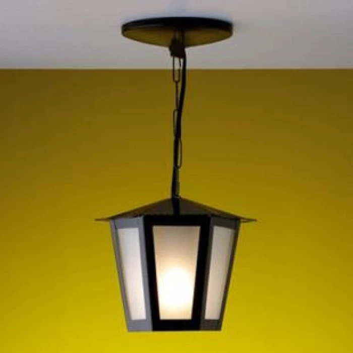 Pendente Colonial Sextavado Preto 34cm E-27 - Ideal L-1-C