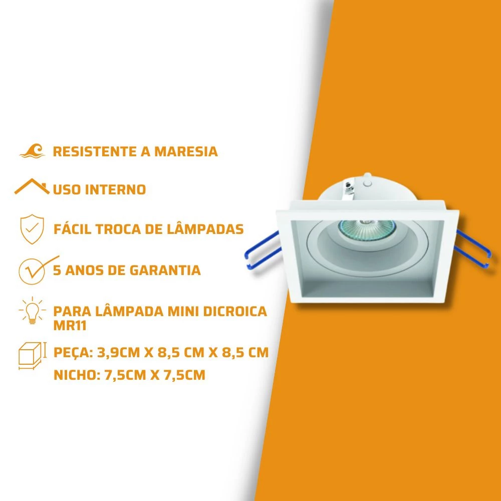 Spot de Embutir Recuado  Alumínio 1x Mini Dicroica - Interlight IL47011