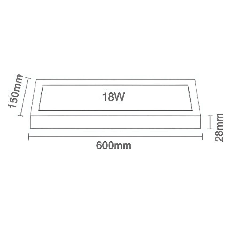 Painel LED Slim Retangular Sobrepor Branco 18W 120º 3000K Bivolt - Evoled LE-4485