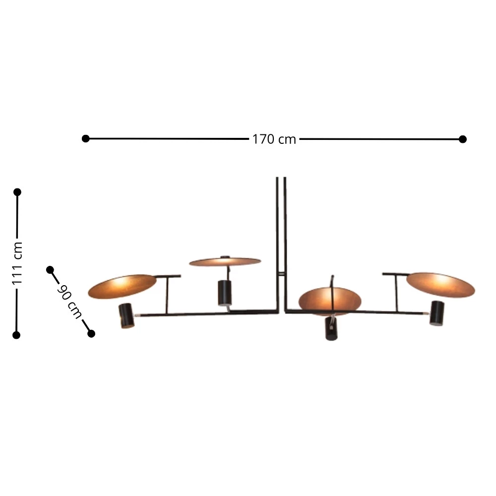 Pendente DOT Imbuia 170x90cm 4xGU10 Bivolt - Accord