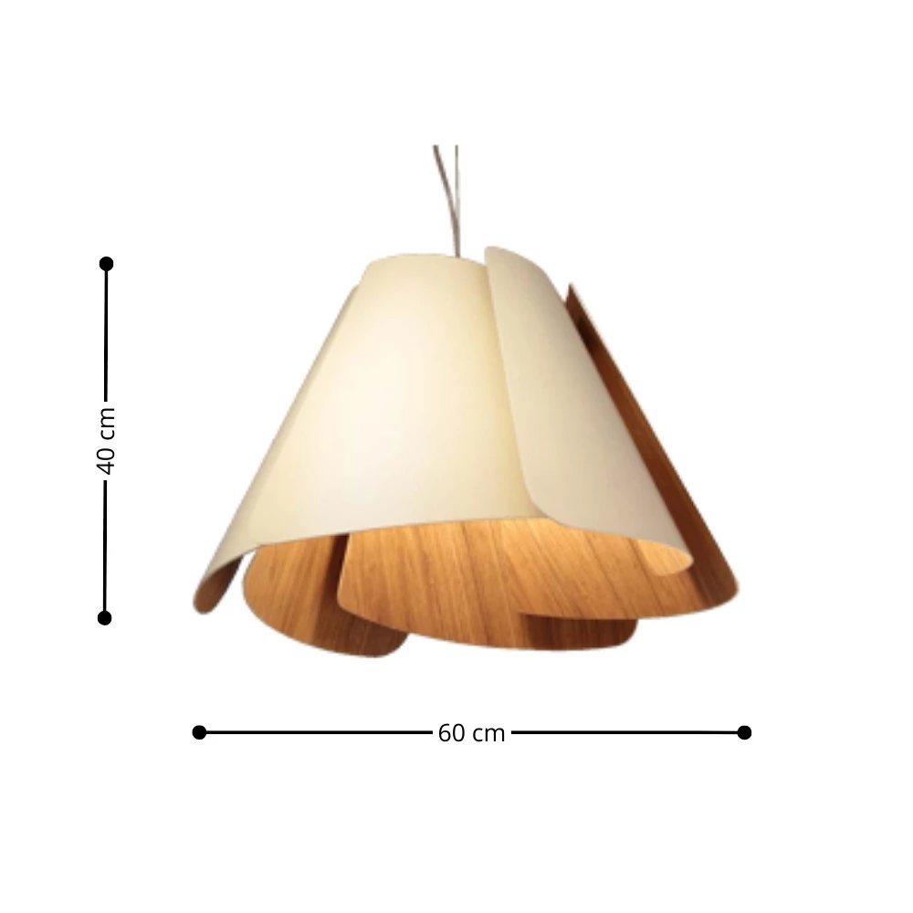 Pendente em Metal Linha Fuchsia Louro Freijó 1xE27 - Accord