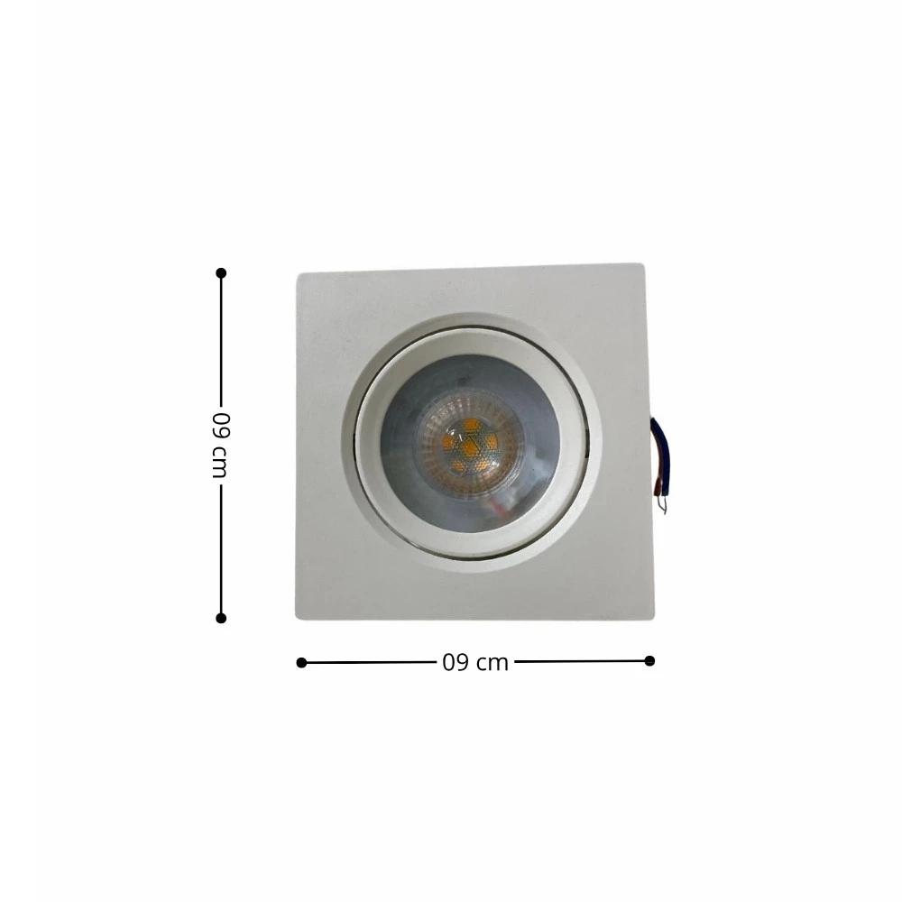 Spot de Embutir Quadrado Branco Square LED 7W 3000K  09x09cm - CTB