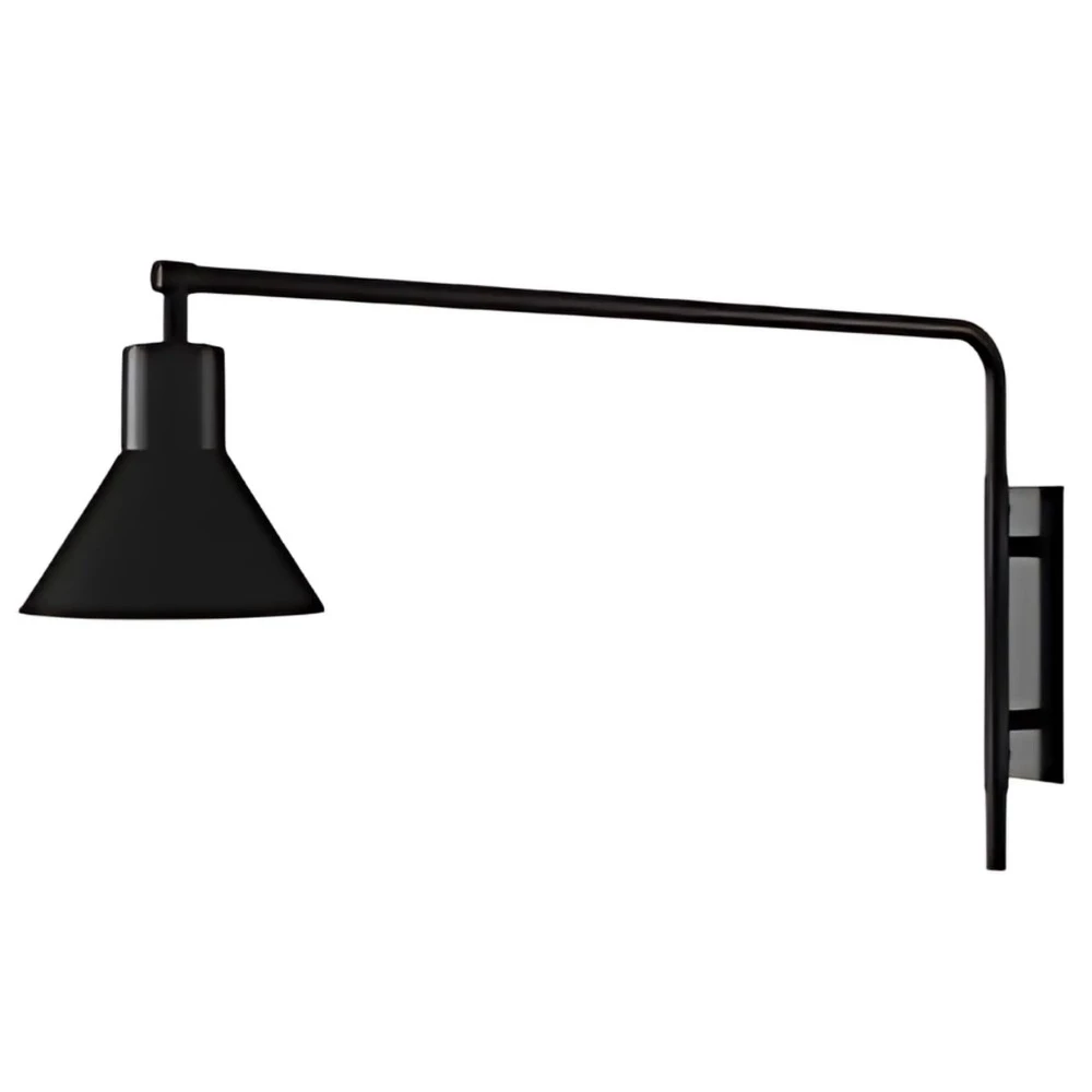 Arandela Metal Tedesca G Preto 1xE27 Articulada 15x70x37cm - Foco Metalo