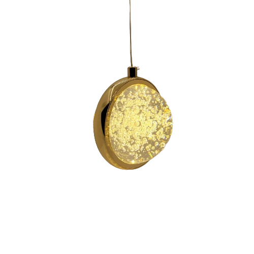 Pendente Dourado Bola de Cristal Ø10cm 7W 3200K - Cinderella CD2020110/1D
