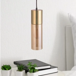 Pendente Spire Dourado e Champanhe 1XE27- Quality QPD1348CH