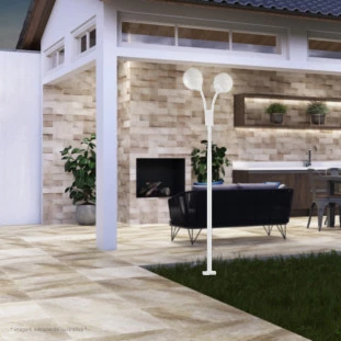 Poste de Jardim 2.10cm Branco 2-E27 - Madelustre 2502ESP