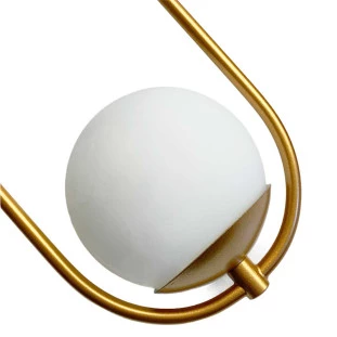 Pendente Dourado Fosco com Globo Branco H52cm  1xG9 - Old Artisan - PD 5364 DOU