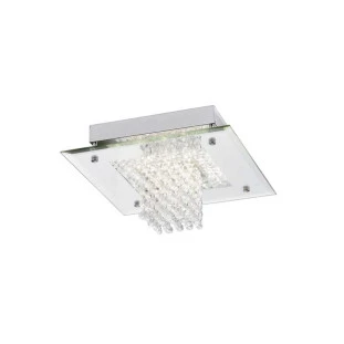Plafon LED Cristal em metal cromado