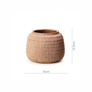 Vaso Cachepot Cimento Texturizado Ø16x12,5m - Mart 16030-Padrão capa site-decor Lumen 