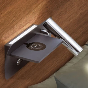 Arandela Cooper Grafite Spot LED Integrado 2W 3000K (branco Quente) USB/ Indução /USB-C -Mister LED SLED6102