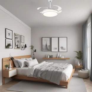 Ventilador Branco Led 30w 3000lm Multitemperatura Air Plus Pá transparente Bivolt -OPUS