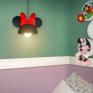 Luminária Pendente Orelha Minnie Preto