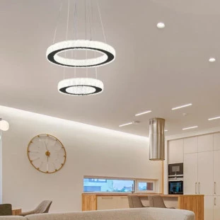Lustre Pendente em Cristal LED 3em1 45W 43cm-NitroLux - Capa