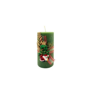 Vela Redonda Texturizada Detalhes Natalino 11CM -Detalhe -Decor Lumen 