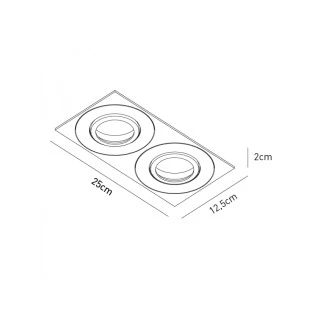 Spot de Embutir Duplo Face Plana Branco 2xAR70