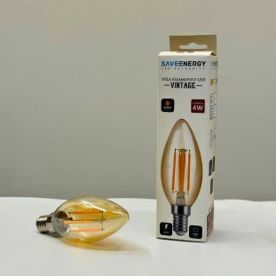 Lâmpada LED Vela Filamento Vintage