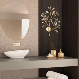 Arandela Dourada Linha Branch 3xG9 Alumínio e Cristais - DNA Lustres - BRANCH-ARA50 - Capa - Decor Lumen