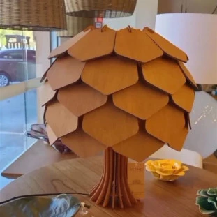 Abajur Baobá de Madeira - Estilo Natural e Elegância |Decor Lumen