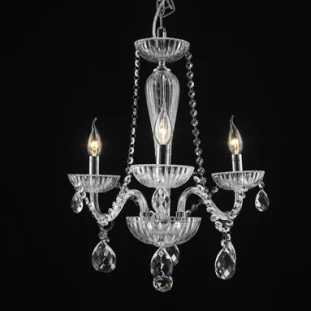 Lustre Chamonix Cristal K9 Transparente Ø42X50 - 3XE14 - Chandelie CH1001-T