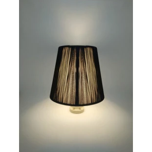 Arandela Reta Fio de Seda Preto -Decor Lumen