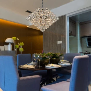 Lustre Pendente Diamond Cristal e Metal Hevvy