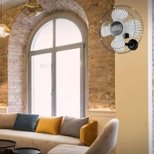 Ventilador de Parede Delta Premiun em Aço Preto 4 hélices- Venti Delta-Padrão Capa Site-Decor Lumen