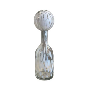 Garrafa de Vidro Branca Manchada 42x10x10cm - Decor Lumen 23045